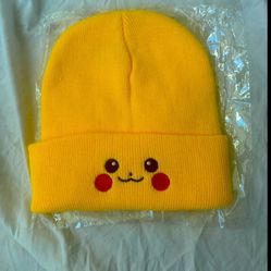 Yellow Pikachu Pokemon Beanie Brand New