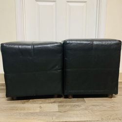 Square Leather Ottoman Chair