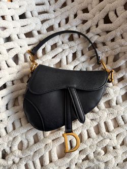 Mini Black Dior Saddle bag