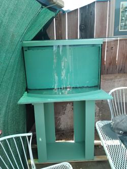 40 gallon bowfront with custom painted sidewalls and back