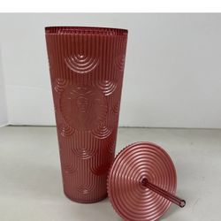 Starbucks 2023 Fall Pink Shimmer Shell Mermaid Scales Cold Cup 24 oz