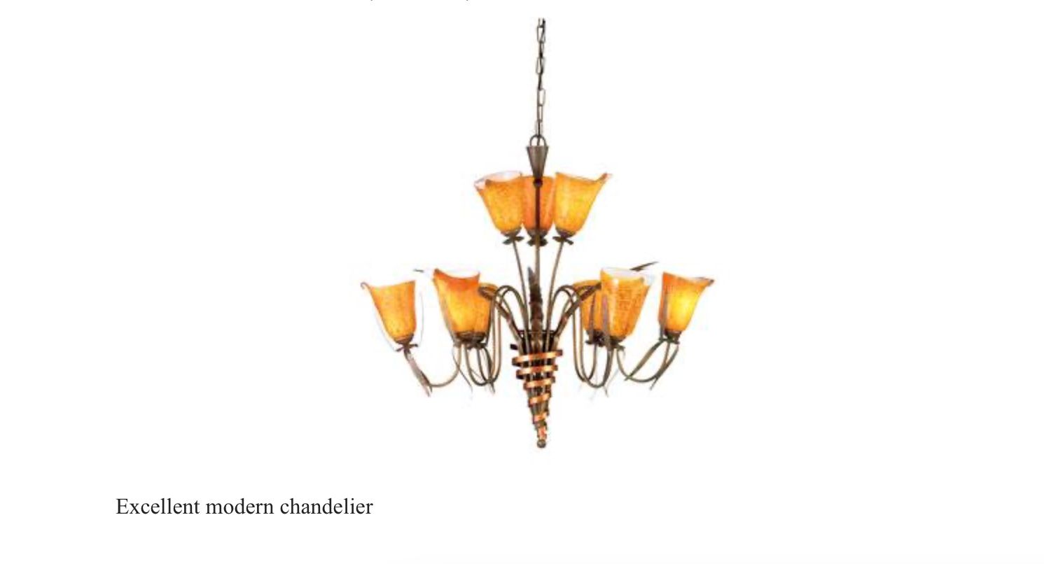Beautiful Zanin Lighting Inc Firenze 9 Light Chandelier Light Art, Metal Italian Chandelier, 9 bulbs