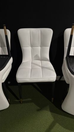 White leather Dining table chair
