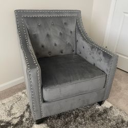 Kelly Clarkson Gray Suede Accent Chair