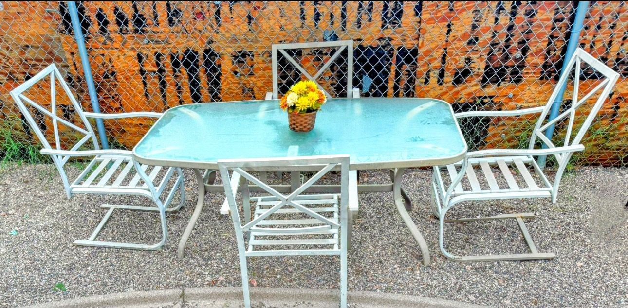 Patio Furniture With Glass Table  