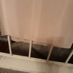 Scarf: Pink/Orange Colored, Beads Sown Into Bottom Edges 