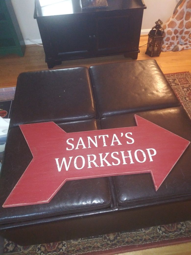 Vintage 30" Santa Claus Christmas wood sign