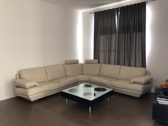 Natuzzi Beige LEATHER Sectional