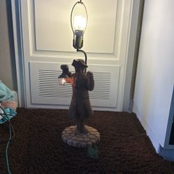 HANDMADE PAUL REVERE CARVED LAMP THREE WAY LIGHT LANTERN VINTAGE SOLID WOOD 24"