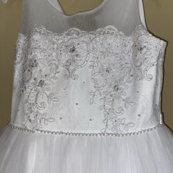 White First Communion Dress/ Flower Girl Dress 