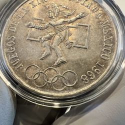 1968 Olympics Mexican 25 Peso - Vintage Silver Bullion 