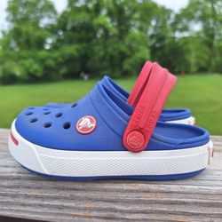 Crocs Crocband II Little Kids 8 9 Bayaband Classic Red White & Blue Shoes Clogs