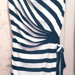 "Ralph Lauren" White & Navy Blue Dress