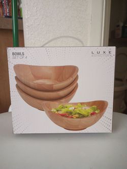 Wood bowls set of four