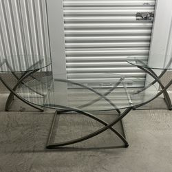 1 Glass Coffee Table 2 End  Glass Tables 