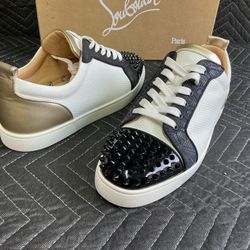 Christian Louboutin Mens Louis Junior Spikes Orlato Flat Low Top Sneakers 46