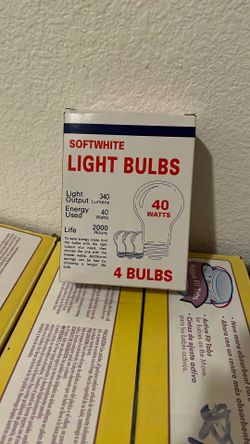 Clear Lightbulbs 40 Watts x4