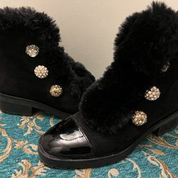 Suede Fur Ankle Boots 