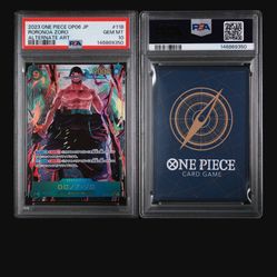 PSA 10 - 2023 ONE PIECE JAPANESE OP06-WINGS OF THE CAPTAIN #118 RORONOA ZORO ALTERNATE ART