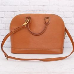 EUC Authentic Louis Vuitton Alma MM Brown Epi w/ extendable Strap 