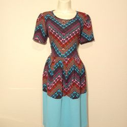 LulaRoe Amelia Midi Dress With Pockets Size Medium 
