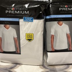 Men’s xL Premium Fruit Of The Loom Xl Tshirts 100% Cotton 2 Packs Of 4 15 Dollars Each 