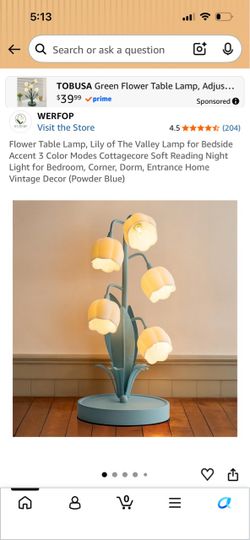 Super sweet Lily of the valley lamp for nursery or dorm room or anywhere in the house brand new
