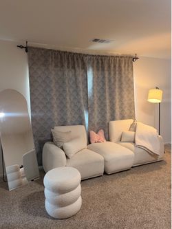 White Sherpa Sectional sofa / couch