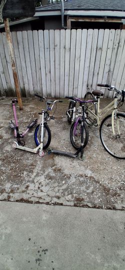 3 bicicletas y 3 scooters
