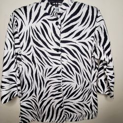 Sea Sun Vintage Women's Animal Print Jacket Shirt 