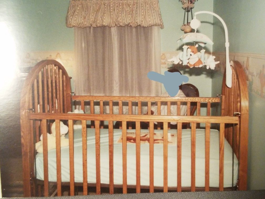 Solid Oak Child Craft baby bed