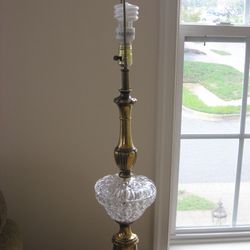 Vintage Hand Cut Lead Crystal and Brass Lamps