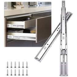 6 Pairs (12 Pieces) 20 Inch Soft Close Drawer Slides, Full Extension Ball Bearing Drawer Runners, Side Mount Drawer Slides, for File Cabinets, Trash C