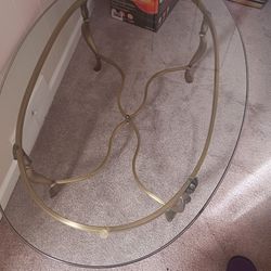 Clear Brass Cocktail And End Table $160.00