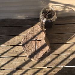 Religious Carved Rose Stone Cross 