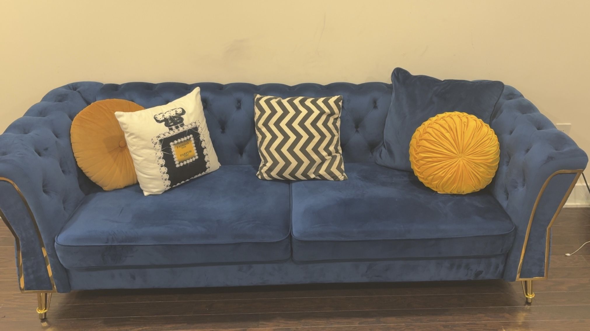 Royal Blue velvet Couch