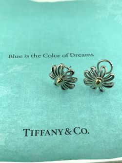 18K Gold Silver Daisy Flower Earring Clips Rare