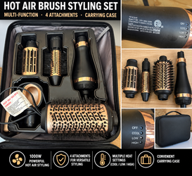 Hot Air Brush Styling Kit – 1000W – Multiple Attachments – Tested & Working