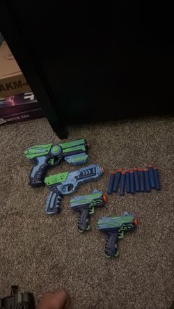 Nerf Gun Bundle Lot of 4 With Darts Great Condition
