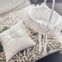 Wedding Ring Pillow & Flower Basket