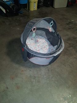 Baby Dome - Travel Baby Play Pen, Great Condition, Gray, Pink and Teal