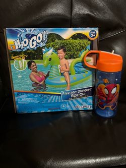 Dragon ride on with spidey cup
