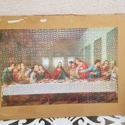 The Last Supper Completed Puzzle On Cardboard