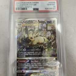 LEAFEON VSTAR PSA 10 CROWN ZENITH #GG35 POKEMON