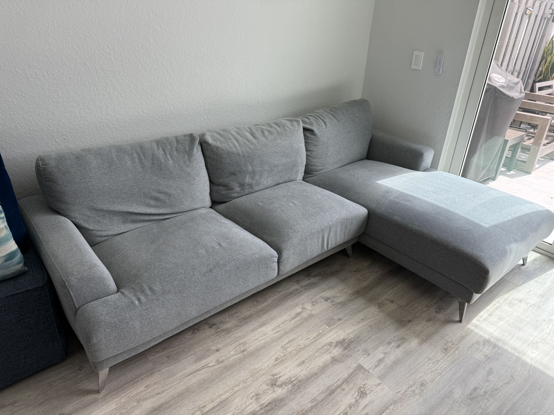 Sofa Sectional Gray 3-4 Seats
