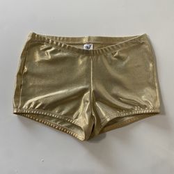 Varsity gold spandex micro shorts