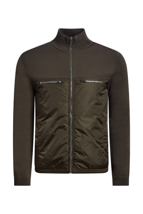 Reiss Oe enzo-ls funnel zip thr green knitwear