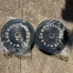 BRAND NEW 35 lb Olympic Bumper 2” weight plate set 70 lbs plates total bumpers weights 35lbs 35lb lbs size hole