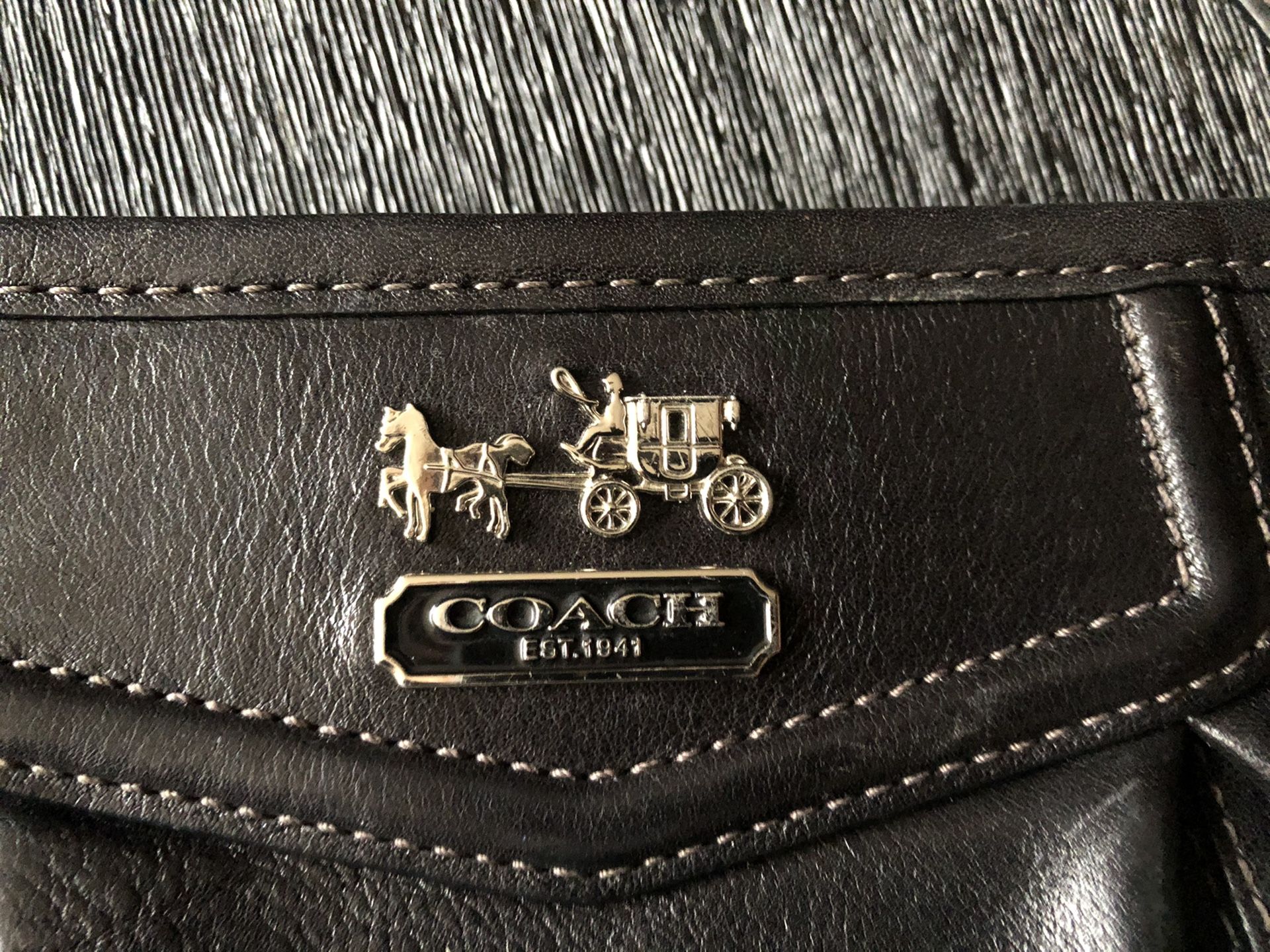 Black Coach Zipper Wallet Small