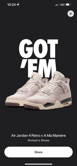 Size men’s 11 “A Ma Maniere Jordan 4s”